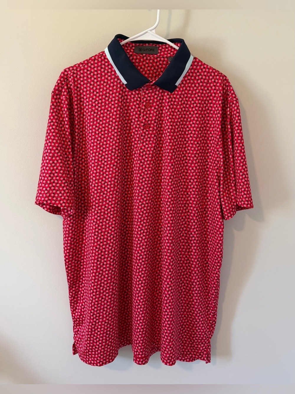 G/FORE Triple/G Tech Jersey Polo Red Blue Men’s Size XL